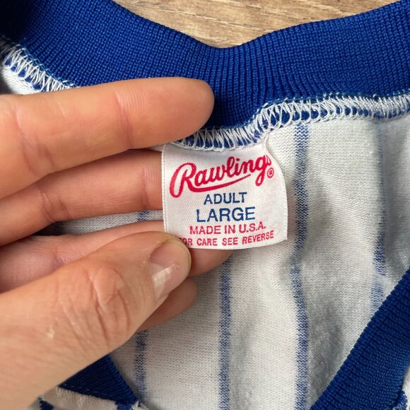 Vintage 80s New York Mets Jersey Men's Large‎ Rawlings Athletic Striped MLB 1017 - Picture 2 of 14